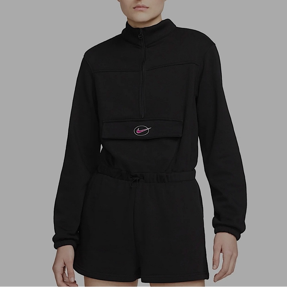 NWT Nike Women's Icon Fleece Black Romper, XS
